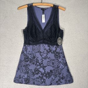 NWT Cool Nights Cami Babydoll Top Women’s Size S Blue Lace Fairy Y2K Wimsigoth